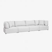4-częściowa Sofa Modułowa Z 2 Narożnikami Kata Beżowy Krem - Sklum