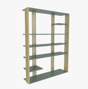 Elegancka zielono-złota biblioteczka, 120 x 160 x 29,6 cm | Płyta wiórowa pokryta melaminą w 100%, grubość 18 mm | Stylowe miejsce do przech