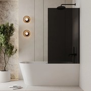 Parawan nawannowy prostokątny MOLIS Classic Black szkło czarne | Różne rozmiary : Kolor profili kabiny - chrom / srebrny, Rozmiar - 70x140 cm