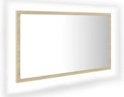 Nowoczesne wiszące lustro LED dąb sonoma H9-M14