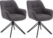 Krzesła do jadalni zestaw 2 szt. - materiał i metal - szary - LONDO