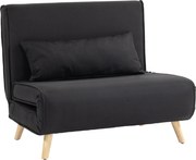 HOMCOM Fotel relaksacyjny z funkcją łóżka dla jednej osoby nowoczesny design do 350 kg czarny | Aosom PL