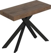 Rozkładany stół konsolowy 90x40/196 cm Saki Small orzech nogi antracyt