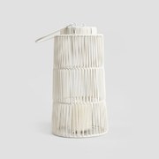 Lampion MODERN HAMPTONS ogrodowy ze świecą LED biały 20.5x38 cm HOMLA