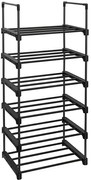 Metalowy czarny na buty stojak z 6 półkami F6-G27