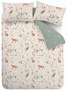 Zielona/beżowa pościel dwuosobowa 200x200 cm Enchanted Twilight Animals – Catherine Lansfield