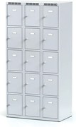Alfa 3 Szafka skrytkowa S6, 15 schowków, 1800 x 900 x 500 mm, zamek obrotowy, drzwi szare