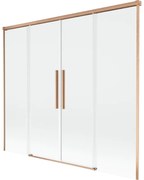 Mexen Rox parawan nawannowy 2-skrzydłowy rozsuwany 190 x 150 cm, transparent, miedź szczotkowana - 8C9-190-002-65-00