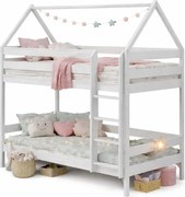 Białe piętrowe łóżko domek do dziecięcej sypialni T0-B40