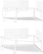 Białe narożne samoprzylepne stalowe półki łazienkowe 2 szt. Cubiko – Umbra