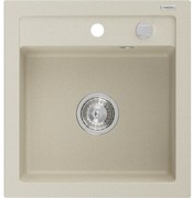 Mexen Vito zlewozmywak granitowy 1-komorowy 520 x 490 mm, beżowy, syfon chrom - 6503521000-69