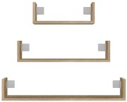 Zestaw 3 półek ściennych dąb sonoma M9-R89