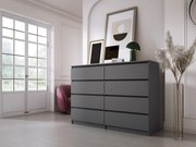 Komoda z 8 szufladami, antracyt, 138 x 101 x 39 cm