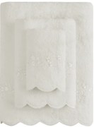 Ręcznik SILVIA  50x100cm z koronką Śmietankowy