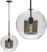 Lampa wisząca szklana loft APP559-1CP 30cm czarna