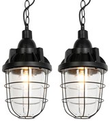Zestaw 2 lamp wiszących industrialnych czarnych - CabinPrzemysłowy Oswietlenie wewnetrzne