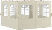 Outsunny Panele boczne do pawilonu, 4 elementy do ogrodowego namiotu, z zamkiem błyskawicznym, 3 x 4 m, kremowe | Aosom PL