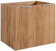 Dwudrzwiowa ryflowana szafka do łazienki 60 cm dąb craft złoty A3-G44