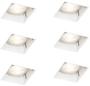 Zestaw 6 białych opraw wpuszczanych GU10 50 mm bezramkowych - Oneon Nowoczesny Oswietlenie wewnetrzne