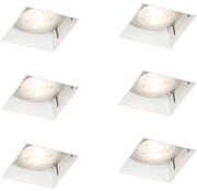 Zestaw 6 białych opraw wpuszczanych GU10 50 mm bezramkowych - Oneon