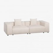 Modułowa Sofa 2-częściowa ↔︎270 Cm Z Wysokim Podłokietnikiem Bruna Sztruksu Beżowy Len - Sklum