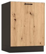 Szafka pod zlew ANIKA D60ZL P/L grafitowa/dąb artisan STOLKAR