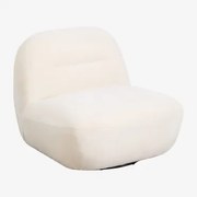 Fotel Obrotowy Z Tkaniny Chenille Sernin Chenilla W Kolorze Złamanej Bieli - Sklum