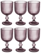 Zestaw kieliszków do wina LINES z ryflowanego szkła, 6 sztuk, 260 ml