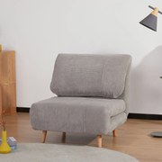 HOMCOM Fotel rozkładany 2 w 1 łóżko dla gości z regulowaną poduszką szary kompaktowy design | Aosom PL