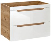 Szafka pod umywalkę ARUBA 820 60 cm biała/dąb COMAD