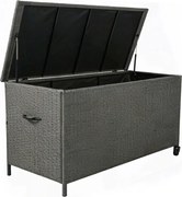 Skrzynia ogrodowa z technorattanu XL-SD-XL, 166x76x80 cm, kolor szary