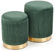 Komplet puf ze schowkiem  zieleńM4-P21