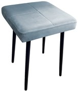 Taboret SQUARE BL VELVET szary ATOS