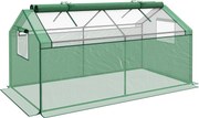 Outsunny Szklarnia foliowa z oknem, tunel ogrodowy z ochroną UV, szklarnia na pomidory, inspekt, do ogrodu, balkonu, 180 x 92 x 92 cm, zielony