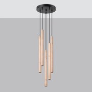 Lampa wisząca PASTELO 5P drewniana SOLLUX  LIGHTING