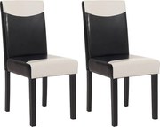 Zestaw 2 krzeseł do jadalni Littau ze sztucznej skóry,  imitacja skóry, czarno-białe, ciemne nogi
