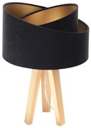 Czarna welurowa lampa stołowa z abażurem - 7X A354 E1-D40