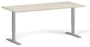 Biurko z regulacją wysokości, 180x80 cm, 2 silniki, szara podstawa, brzoza