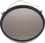 Plastikowe lustro wiszące Embellir czarne,średnica 48 cm, śr. 48 cm