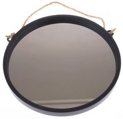 Plastikowe lustro wiszące Embellir czarne,średnica 48 cm