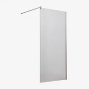 Stała Ścianka Prysznicowa Z Hartowanego Szkła 8 Mm I Aluminium Bristol Szczotkowana Szarość & Transparent & 80 X 195 Cm - Sklum