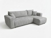 Jasnoszara rozkładana narożna sofa SORELA CORD, dwustronna + 2 poduszki gratis