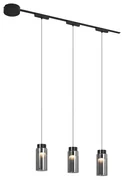 Nowoczesny system oświetlenia szynowego z 3 czarnymi lampami wiszącymi 1-fazowymi - Magnetic Vance Nowoczesny Oswietlenie wewnetrzne