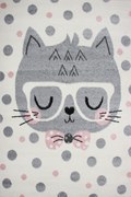 Dywan Bambino Dla Dziewczynki Szary Kot Marzyciel 133x190 Prostokąt