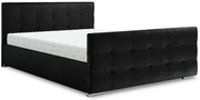 Czarne pikowane łóżko z pojemnikiem 5 rozmiarów H7-A49