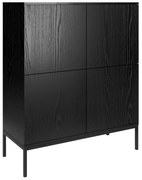 Komoda wysoka KRON 4D 100cm czarny dąb MELIMEBLE