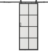 Drzwi przesuwne naścienne - aluminium i szkło hartowane - wys. 205 x szer. 73 cm - WILDEN II