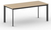 Stół konferencyjny do biura PRIMO INVITATION, 180x80 cm, czarna podstawa, buk