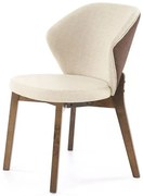 Nowoczesne beżowe krzesło drewniane - Defiks