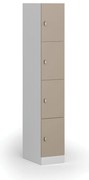 Szafka skrytkowa S1, 4 schowki, 1850 x 300 x 500 mm, demontaż, zamek obrotowy, drzwi beżowe